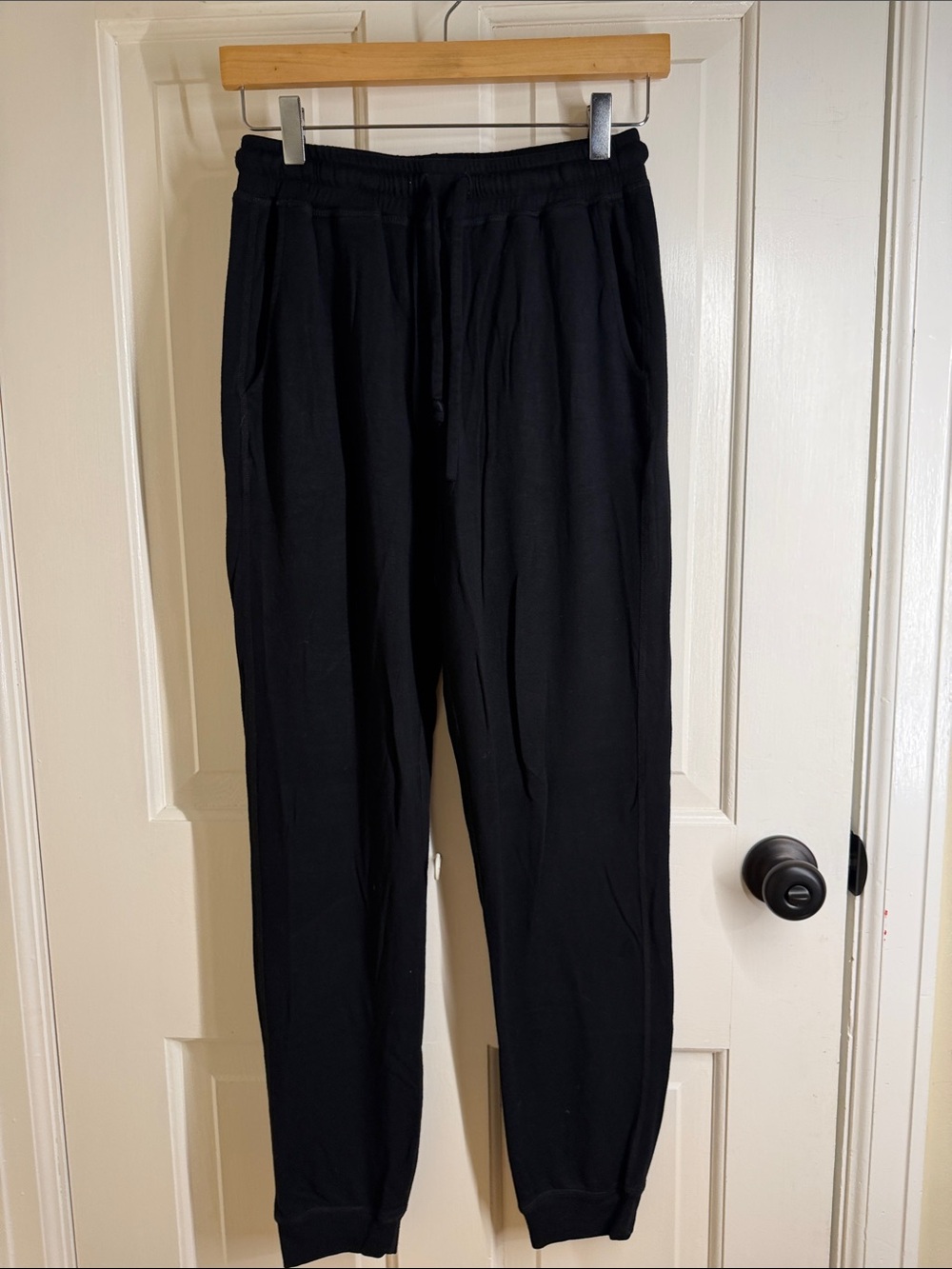 Women's Black Drawstring Jogger Pants - Comfortable Everyday Fit